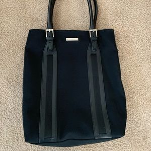 Gucci Canvas Black Leather Tote
